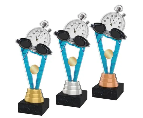 Akrylátová trofej ACUTM38 | Plavání Výška cm: 25, Barva: bronz, Podstavec: černý