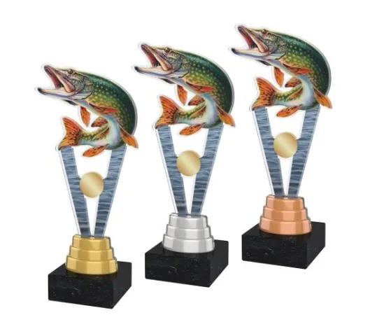 Akrylátová trofej ACUTM39 | Rybaření Výška cm: 26, Barva: bronz, Podstavec: bílý