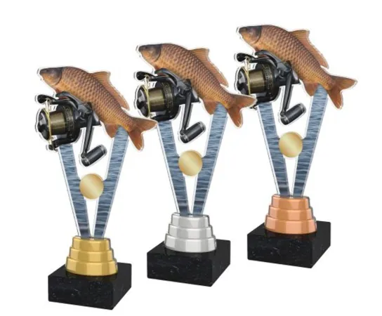 Akrylátová trofej ACUTM40 | Rybaření Výška cm: 24, Barva: bronz, Podstavec: černý