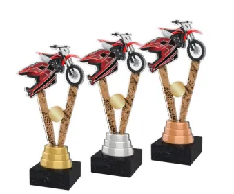 Akrylátová trofej ACUTM42 | Motorsport Výška cm: 25, Barva: stříbro, Podstavec: bílý