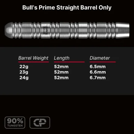Bull's NL Šipky Steel Prime - Straight - CP - Barrels Only - 22g