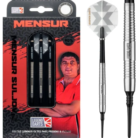 Legend Darts Šipky The Gentle - Mensur Suljovic - Silver - 18g - Výprodej