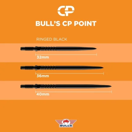 Bull's NL Kovové hroty - CP Points - Ringed Grip - Black - 32 mm