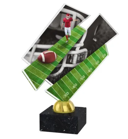 Akrylátová trofej ACZM09 | Americký fotbal Výška cm: 21,5, Barva: zlato, Podstavec: bílý