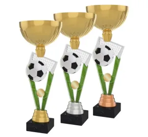 Akrylátová trofej ACUPGOLD M01 | Fotbal Výška cm: 37, Průměr cm: 14, Barva: bronz, Podstavec: bílý