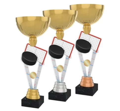 Akrylátová trofej ACUPGOLD M02 | Hokej Výška cm: 33, Průměr cm: 12, Barva: bronz, Podstavec: černý