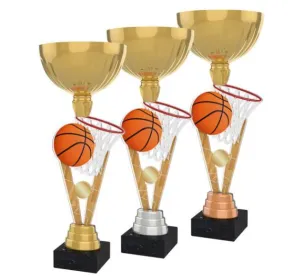 Akrylátová trofej ACUPGOLD M03 | Basketball Výška cm: 33, Průměr cm: 12, Barva: bronz, Podstavec: černý