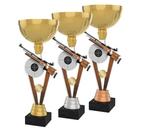 Akrylátová trofej ACUPGOLD M14 | Střelba Výška cm: 33, Průměr cm: 12, Barva: bronz, Podstavec: černý