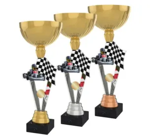 Akrylátová trofej ACUPGOLD M17 Výška cm: 35, Průměr cm: 12, Barva: zlato, Podstavec: bílý
