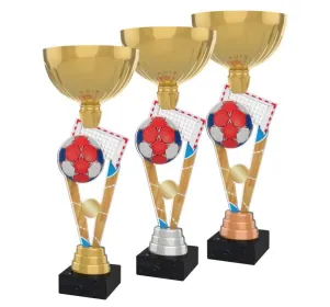 Akrylátová trofej ACUPGOLD M21 | Házená Výška cm: 35, Průměr cm: 12, Barva: bronz, Podstavec: bílý