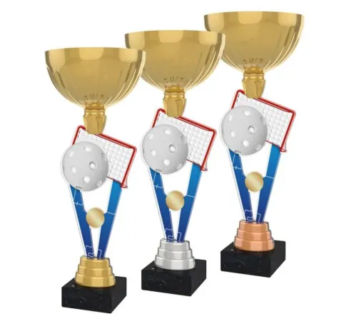 Akrylátová trofej ACUPGOLD M23 | Florbal Výška cm: 35, Průměr cm: 12, Barva: bronz, Podstavec: černý