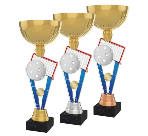 Akrylátová trofej ACUPGOLD M23 | Florbal Výška cm: 35, Průměr cm: 12, Barva: bronz, Podstavec: černý