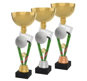 Akrylátová trofej ACUPGOLD M24 | Pozemní hokej Výška cm: 37, Průměr cm: 14, Barva: stříbro, Podstavec: černý