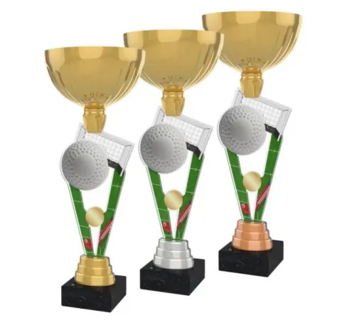 Akrylátová trofej ACUPGOLD M24 | Pozemní hokej Výška cm: 33, Průměr cm: 12, Barva: bronz, Podstavec: bílý