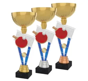 Akrylátová trofej ACUPGOLD M25 | Stolní tenis Výška cm: 35, Průměr cm: 12, Barva: bronz, Podstavec: bílý