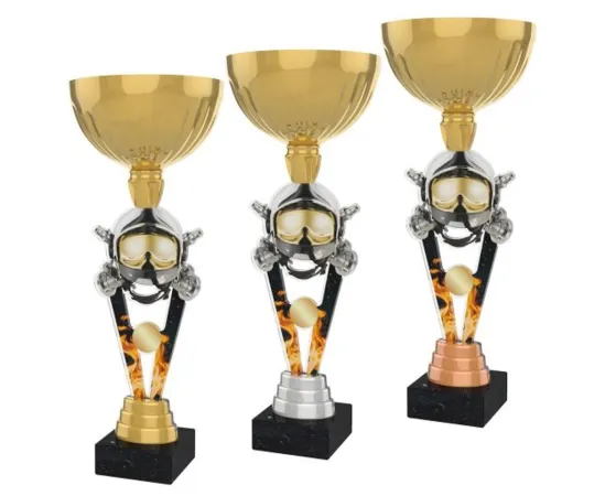 Akrylátová trofej ACUPGOLD M51 | Hasiči Výška cm: 37, Průměr cm: 14, Barva: stříbro, Podstavec: černý