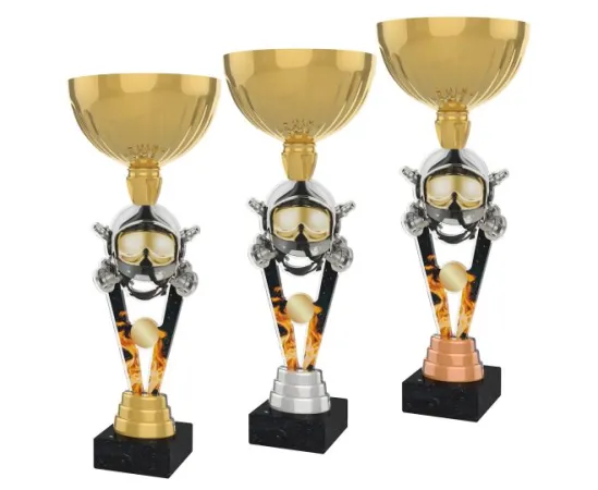Akrylátová trofej ACUPGOLD M51 | Hasiči Výška cm: 37, Průměr cm: 14, Barva: stříbro, Podstavec: černý