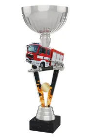 Akrylátová trofej ACUPSILVM54 | Hasiči Výška cm: 35, Průměr cm: 12, Podstavec: bílý