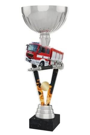 Akrylátová trofej ACUPSILVM54 | Hasiči Výška cm: 33, Průměr cm: 12, Podstavec: černý
