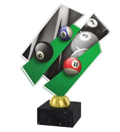 Akrylátová trofej ACZM16 | Billiard Výška cm: 21,5, Barva: bronz, Podstavec: černý