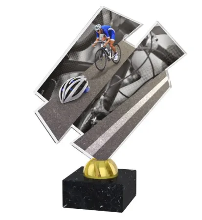 Akrylátová trofej ACZM17 | Cyklistika Výška cm: 20,5, Barva: bronz, Podstavec: černý