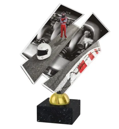 Akrylátová trofej ACZM31 | Motorsport Výška cm: 21,5, Barva: bronz, Podstavec: bílý
