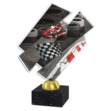 Akrylátová trofej ACZM32 | Motorsport Výška cm: 21,5, Barva: bronz, Podstavec: černý