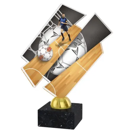 Akrylátová trofej ACZM27 | Futsal Výška cm: 20,5, Barva: zlato, Podstavec: bílý