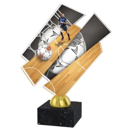 Akrylátová trofej ACZM27 | Futsal Výška cm: 20,5, Barva: zlato, Podstavec: bílý