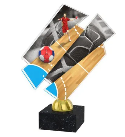 Akrylátová trofej ACZM28 | Házená Výška cm: 19,5, Barva: zlato, Podstavec: bílý