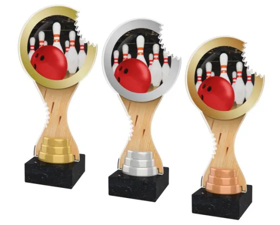 Akrylátová trofej ACBTM14 | Bowling Výška cm: 23,5, Barva: stříbro