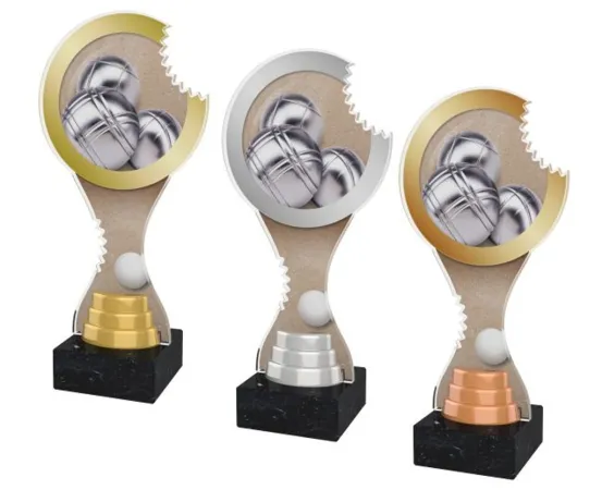 Akrylátová trofej ACBTM36 | Petanque Výška cm: 25, Barva: bronz