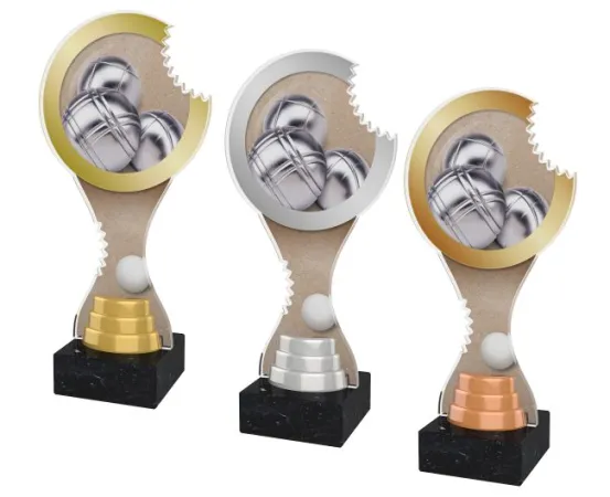 Akrylátová trofej ACBTM36 | Petanque Výška cm: 25, Barva: bronz