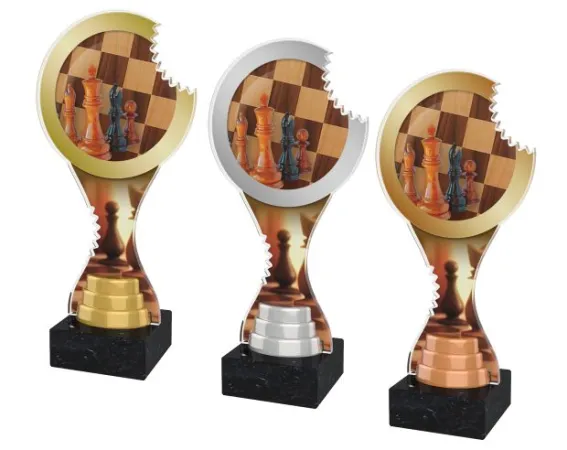 Akrylátová trofej ACBTM37 | Šachy Výška cm: 26,5, Barva: stříbro