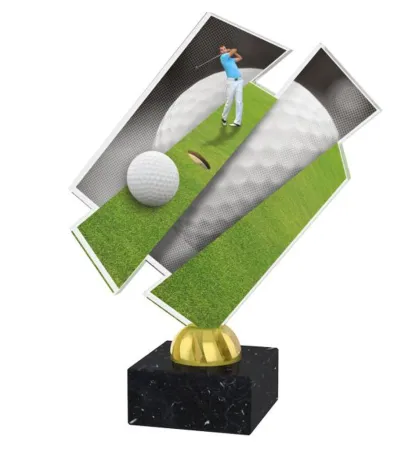 Golfová trofej ACZG001M1 Výška cm: 20,5, Barva: zlato, Podstavec: černý