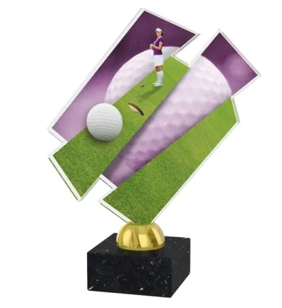 Golfová trofej ACZG001M2 Výška cm: 19,5, Barva: bronz, Podstavec: bílý