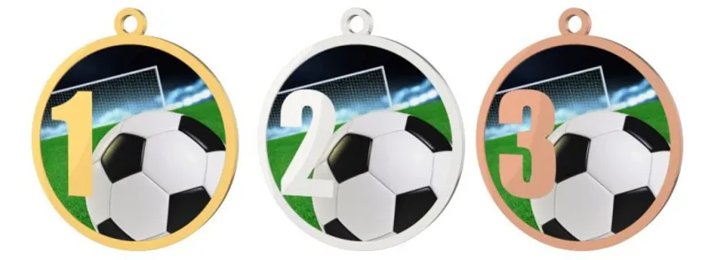 Medaile MDT0001M2 | Fotbal UV HQ tisk: cena s UV HQ tiskem, Barva: bronz, Stuha: ST6
