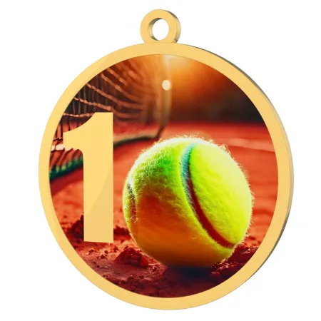Medaile MDT0001M6 | Tenis UV HQ tisk: cena s UV HQ tiskem, Barva: stříbro, Stuha: ST2