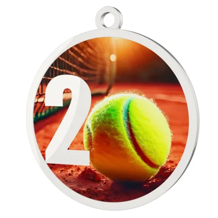 Medaile MDT0001M6 | Tenis UV HQ tisk: cena s UV HQ tiskem, Barva: stříbro, Stuha: ST2