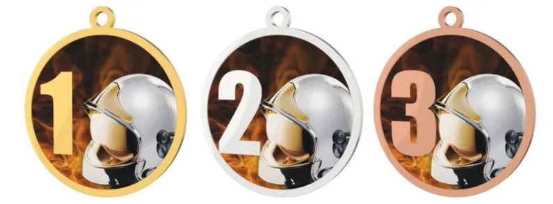 Medaile MDT0001M11 | Hasiči UV HQ tisk: cena s UV HQ tiskem, Barva: bronz, Stuha: ST8