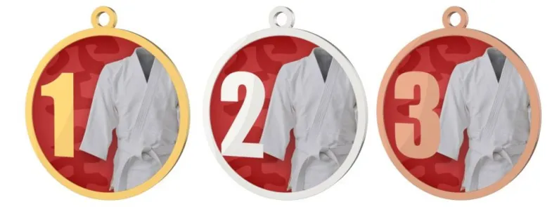 Medaile MDT0001M13 | Bojová umění UV HQ tisk: cena s UV HQ tiskem, Barva: bronz, Stuha: ST9