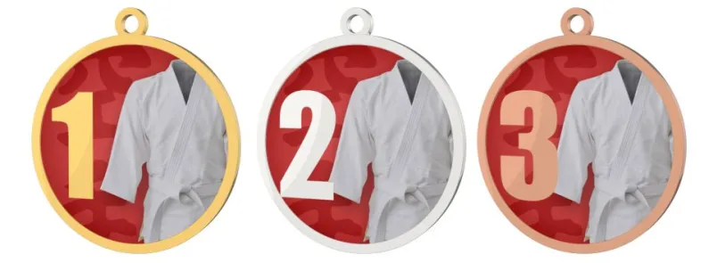 Medaile MDT0001M13 | Bojová umění UV HQ tisk: cena s UV HQ tiskem, Barva: bronz, Stuha: ST9