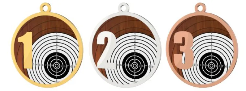 Medaile MDT0001M15 | Střelba UV HQ tisk: cena s UV HQ tiskem, Barva: zlato, Stuha: ST3