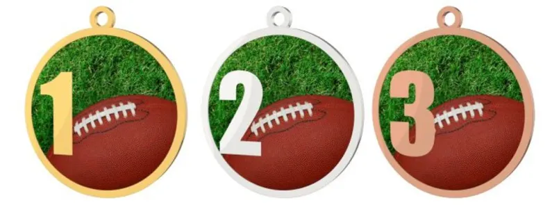 Medaile MDT0001M22 | Americký fotbal Barva: stříbro, Stuha: ST17