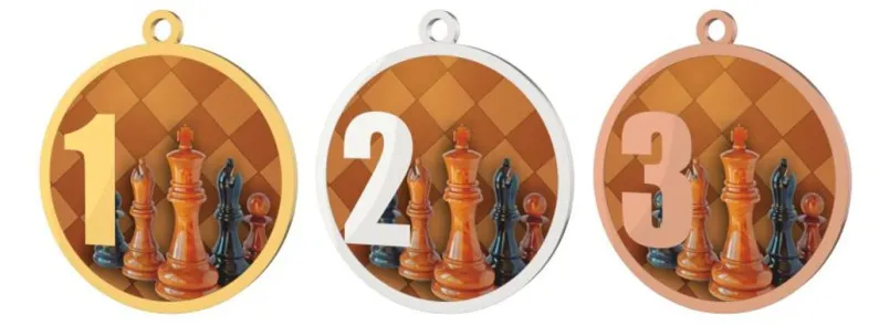 Medaile MDT0001M23 | Šachy Barva: zlato, Stuha: ST18