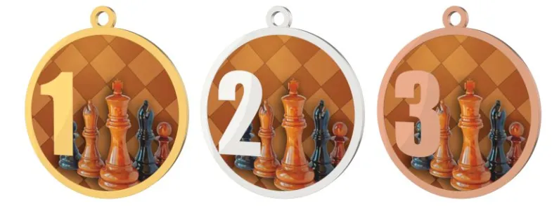 Medaile MDT0001M23 | Šachy Barva: zlato, Stuha: ST18