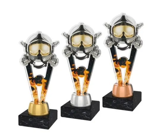 Akrylátová trofej ACUTMINIM52 | Hasiči Výška cm: 16, Barva: bronz, Podstavec: bílý