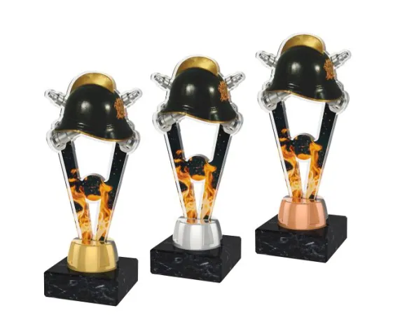 Akrylátová trofej ACUTMINIM53 | Hasiči Výška cm: 15, Barva: stříbro, Podstavec: černý