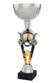 Akrylátová trofej ACUPSILVM51 | Hasiči Výška cm: 33, Průměr cm: 12, Podstavec: černý