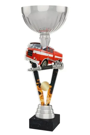 Akrylátová trofej ACUPSILVM50 | Hasiči Výška cm: 33, Průměr cm: 12, Podstavec: bílý